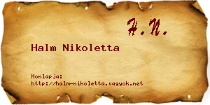 Halm Nikoletta névjegykártya