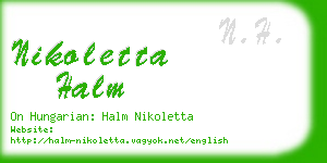 nikoletta halm business card